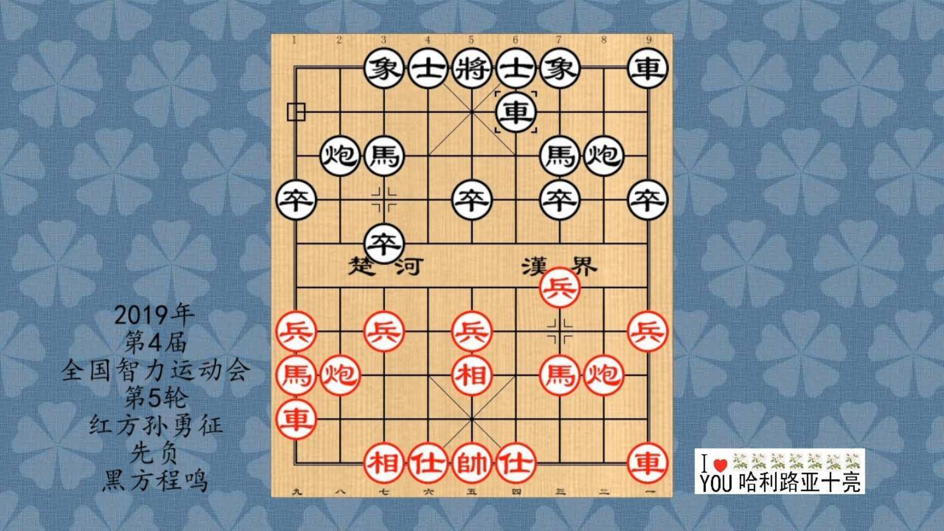 2019年第4届全国智力运动会象棋5轮,孙勇征先负程鸣